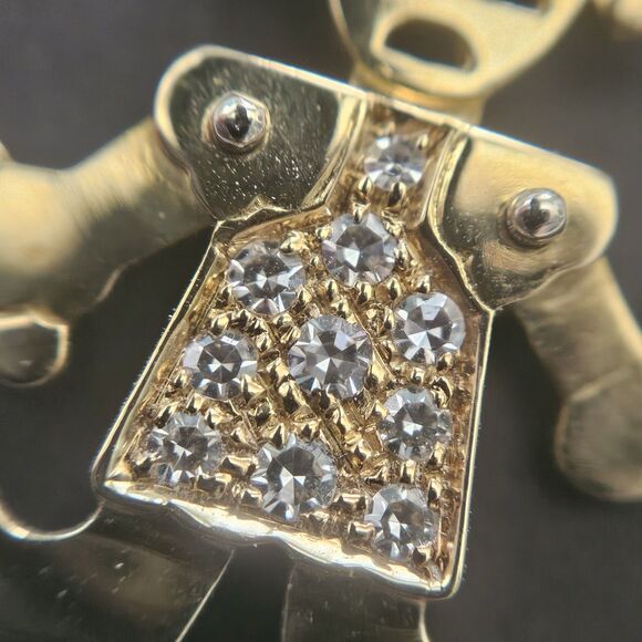 RARE Pomellato Jewelry Queen Diamond 18k Yellow Gold Charm Pendant Movable Arms - Picture 5 of 11